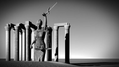 Adalet 3d render kırık Bayan