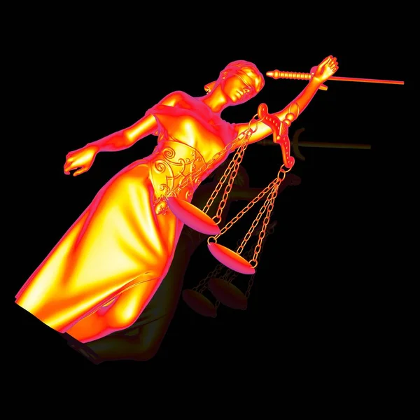 Dame de justice cassée rendu 3d — Photo