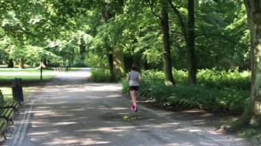 Polonya Wroclaw Şehir Parkı zamanında rekreasyon