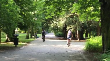 Polonya Wroclaw Şehir Parkı zamanında rekreasyon