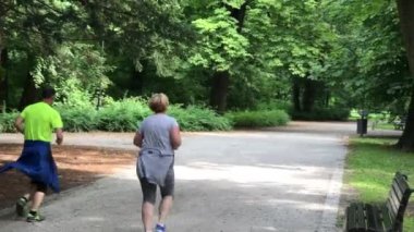 Polonya Wroclaw Şehir Parkı zamanında rekreasyon