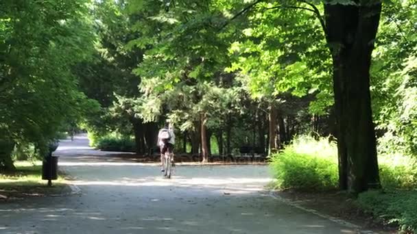 Tempo de recreação no parque público na Polônia, na cidade de Wroclaw — Vídeo de Stock