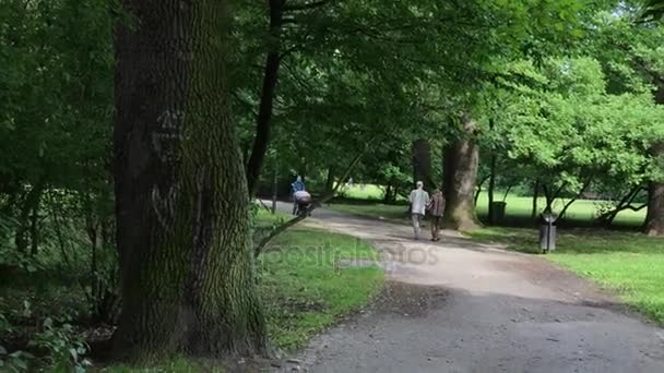 Čas rekreace ve veřejném parku v Polsku ve městě Wroclaw — Stock video