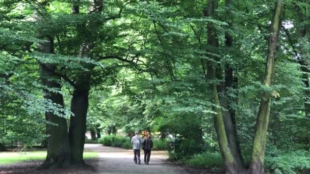 Szabadidő ideje a nyilvános parkban Lengyelországban, city Wroclaw — Stock videók