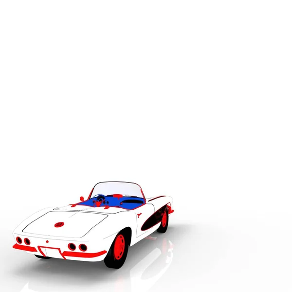Вінтажний шаблон автомобіля 3d візуалізація — стокове фото