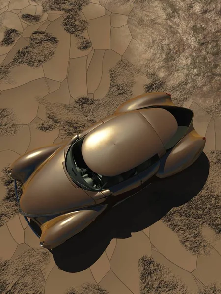 Общая и футуристическая модель 3D рендеринга автомобиля — стоковое фото