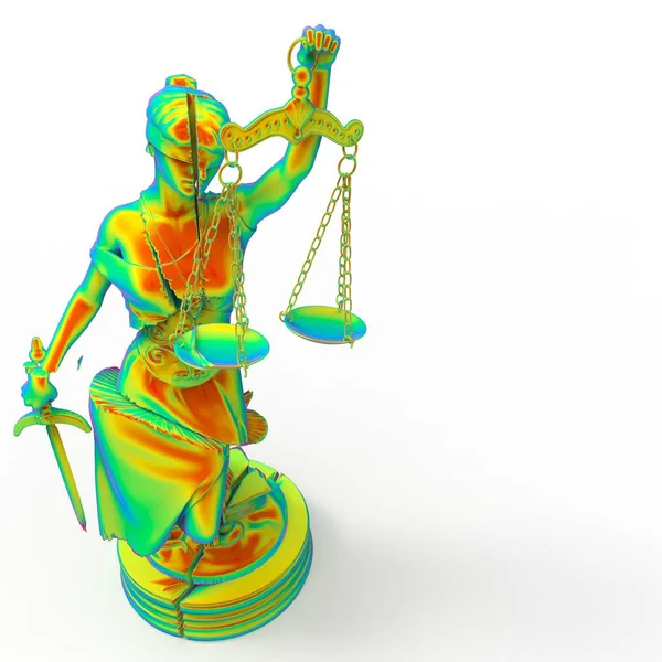 Broken lady of justice 3d rendering — Stock Photo, Image