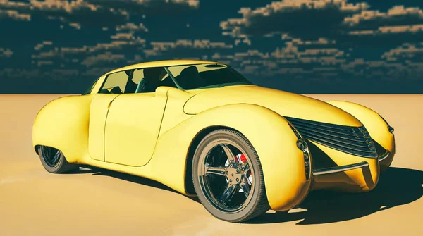 Generieke en futuristisch model van auto 3d rendering — Stockfoto