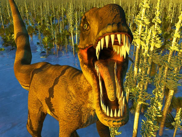 Velociraptor le rendu 3D des dinosaures — Photo