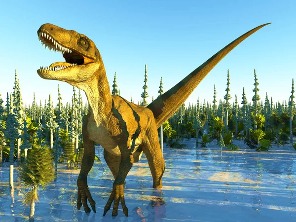 A Velociraptor a dinoszaurusz 3d-leképezés — Stock Fotó