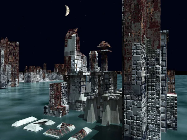 Armageddon i New York 3d-rendering — Stockfoto