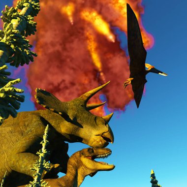 Dinozor kıyamet 3d render