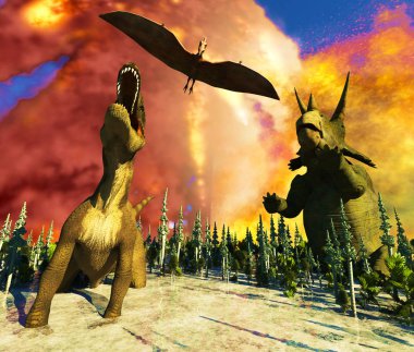 Dinozor kıyamet 3d render
