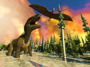 Dinozor kıyamet 3d render