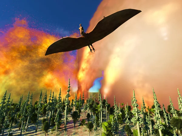 Dinosaurie doomsday 3d-rendering — Stockfoto