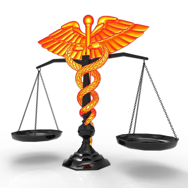 Conceptual idea of justice in medicine 3d rendering — Stock Photo, Image