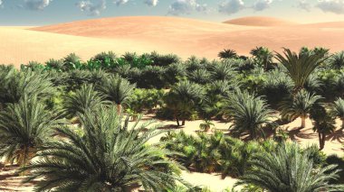 Sahra Çölü sundown 3d render, şaşırtıcı görür görmez