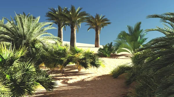 Sahra Çölü günbatımı 3d render, şaşırtıcı görür görmez