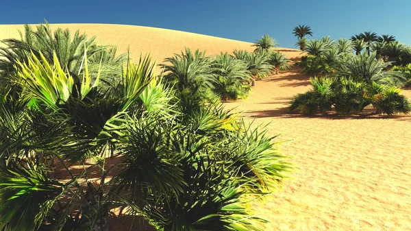 Güzel doğal arka plan. -Afrika vahası 3D görüntüleme