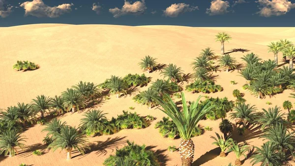 Güzel doğal arka plan. -Afrika vahası 3D görüntüleme