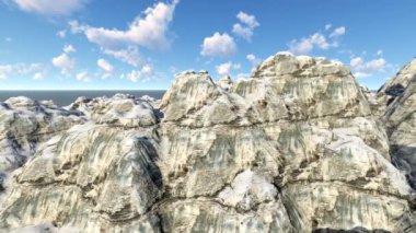 Güneşli gün Dağları üzerinde uçan