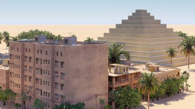 Orta Doğu, Arap şehir 3d render