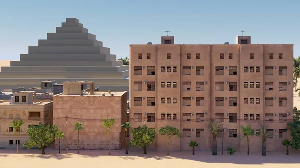 Арабский город на Ближнем Востоке, 3d рендеринг — стоковое фото