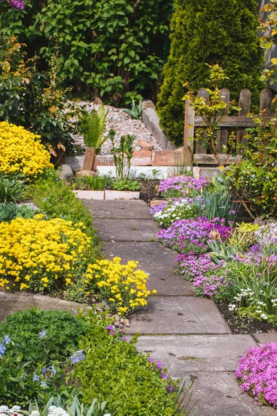 Beautiful Home garden Allotment in spring — Stock Photo, Image