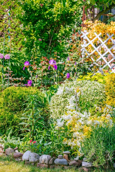 Hermosa casa jardín Asignación en primavera — Foto de Stock