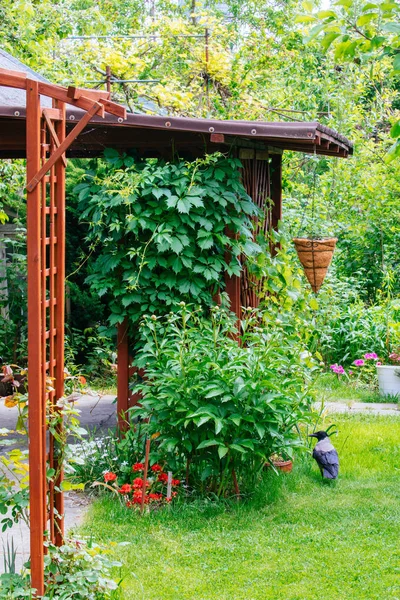 Cabana de loteamento na primavera — Fotografia de Stock