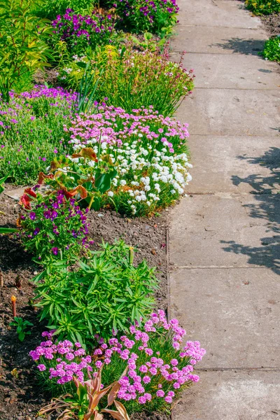 Hermosa casa jardín Asignación en primavera — Foto de Stock