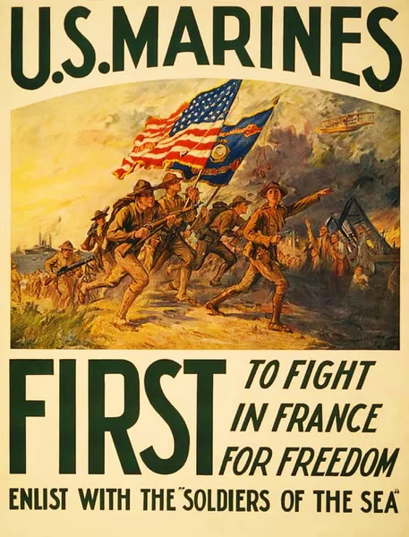 Патриотический плакат военного времени в большой резолюции - пропаганда — стоковое фото