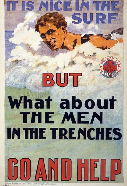 Patriotic wartime poster in big resolution - propaganda — Stock Photo, Image