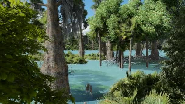 Cyprès chauves effrayants dans le marais 