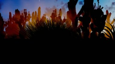 Gün batımı animasyon Amerikan çöl