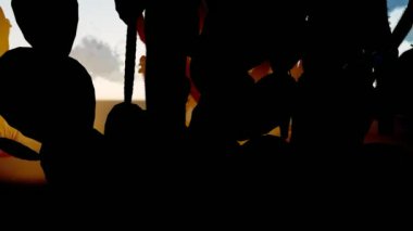 Gün batımı animasyon Amerikan çöl