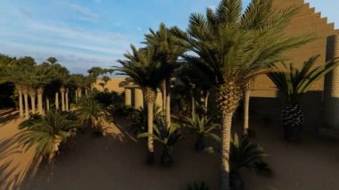 Sahra vaha 3d render piramit