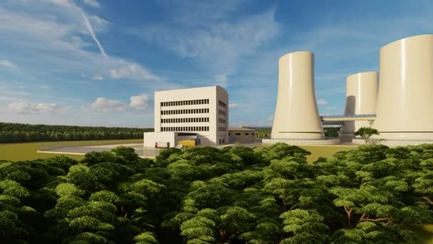 Central nuclear, industria y energía — Vídeos de Stock