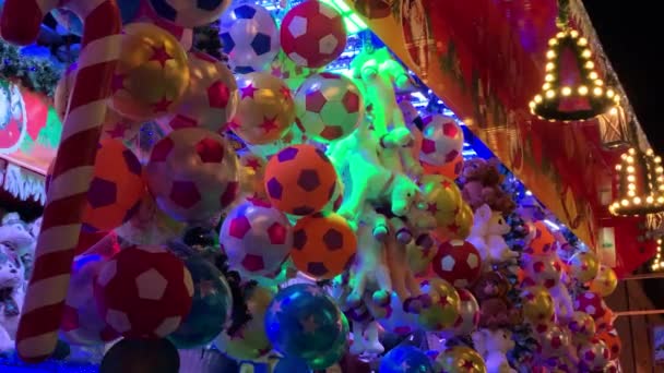 Christmas decorations on the street in Poland — Stock Video