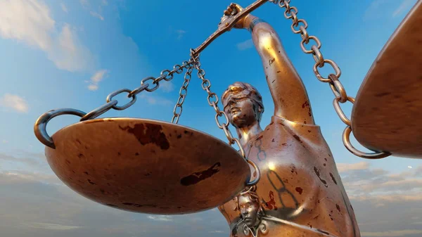 Adalet sembolü ölçekleri - hukuki hukuk konsepti resim 3D görüntüleme — Stok fotoğraf