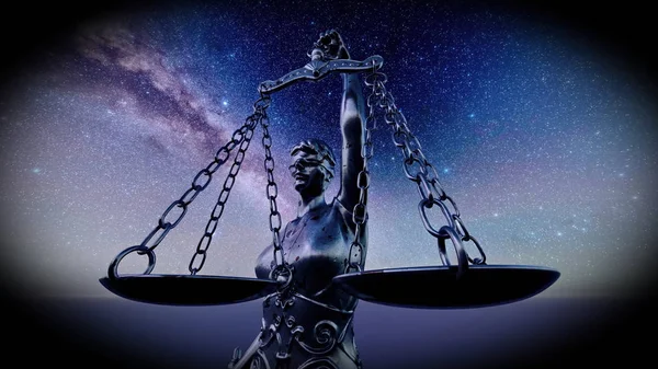 Schalen van Justitie symbool - juridisch recht concept beeld 3d rendering — Stockfoto
