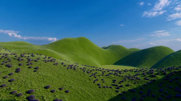 Okinawa 'daki orman tepeleri, Japonya 3D görüntüleme — Stok fotoğraf