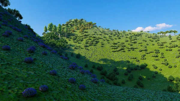 Jungle hills in Okinawa, Japan 3d rendering — Stock Photo, Image