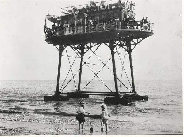 Brighton and Rottingdean Seashore Electric Railway, nicknamed Daddy Longlegs 1897 — Stock Photo, Image