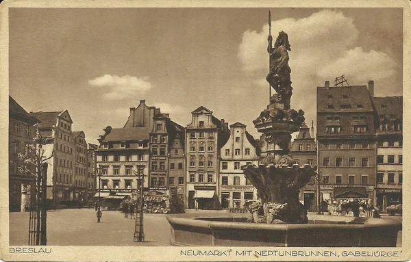 Cartão postal Breslau Wroclaw de 1920 a 1930 — Fotografia de Stock