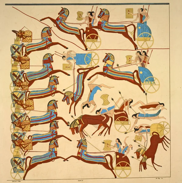 在阿布辛拜勒神庙-埃及象形文字画 — 图库照片