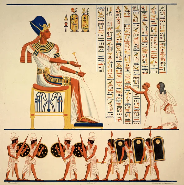 Hiëroglifische schilderijen in Abu Simbel tempel - Egypte — Stockfoto
