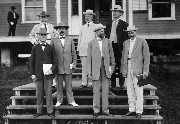 Canale di Panama costruzione in bianco e nero fotografia d'epoca — Foto Stock