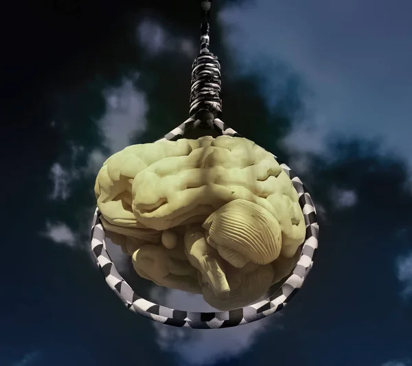 Cellat ilmiği olan suçlu zihni 3D görüntüleme — Stok fotoğraf