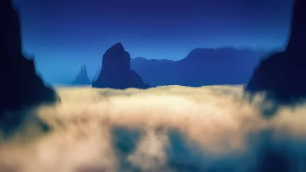 Şili 'nin 3D kırsalındaki güzel manzara ve manzara — Stok fotoğraf